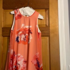 Sleeveless Calvin Klein dress with overlay.